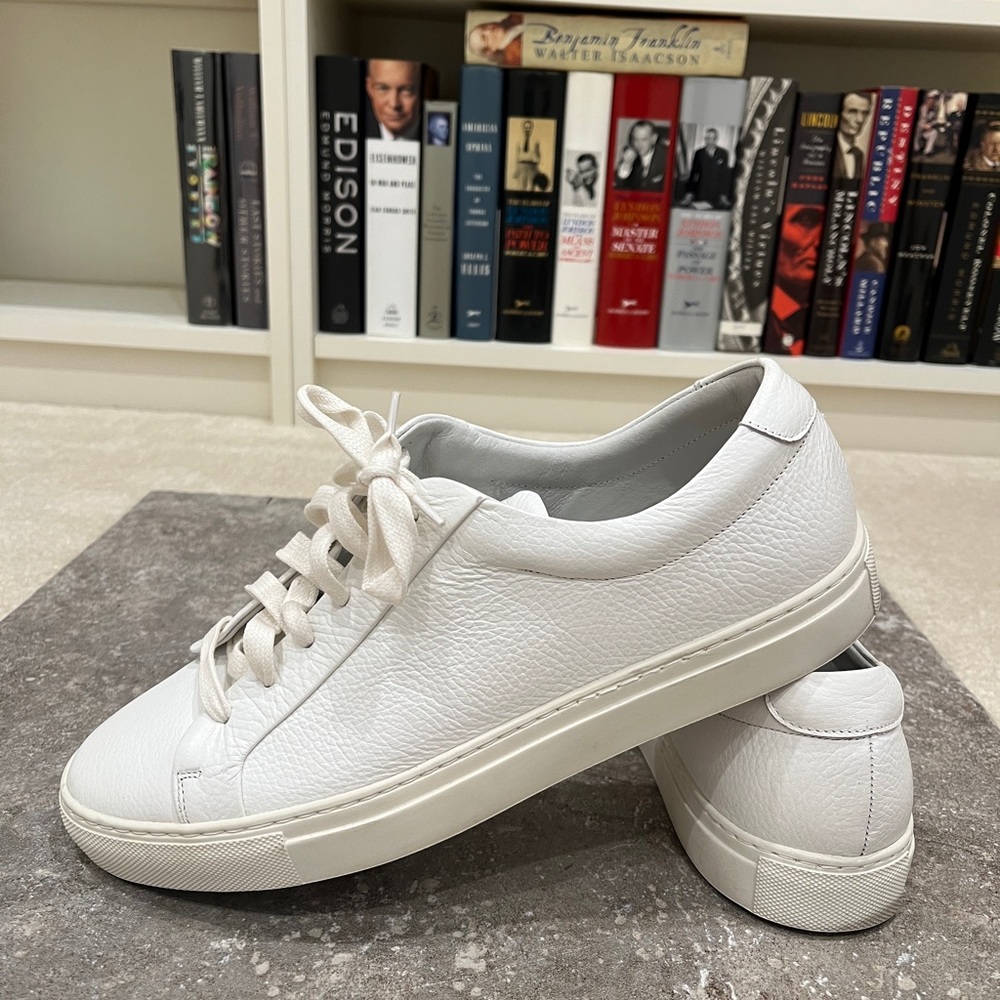 REISS White Leather Sneakers Trainers US 10 EU 43